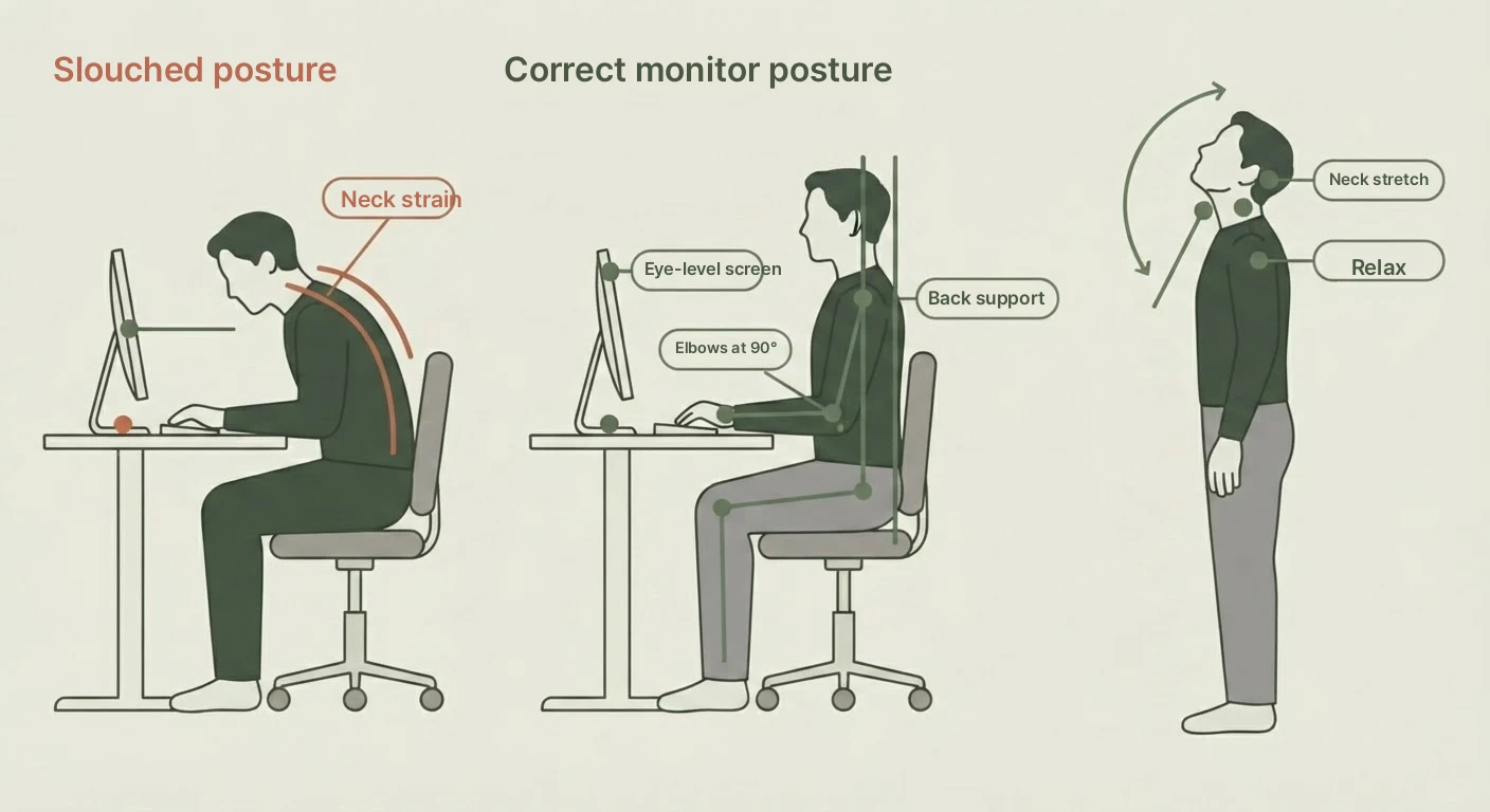 How Computer Work Affects the Neck illustration