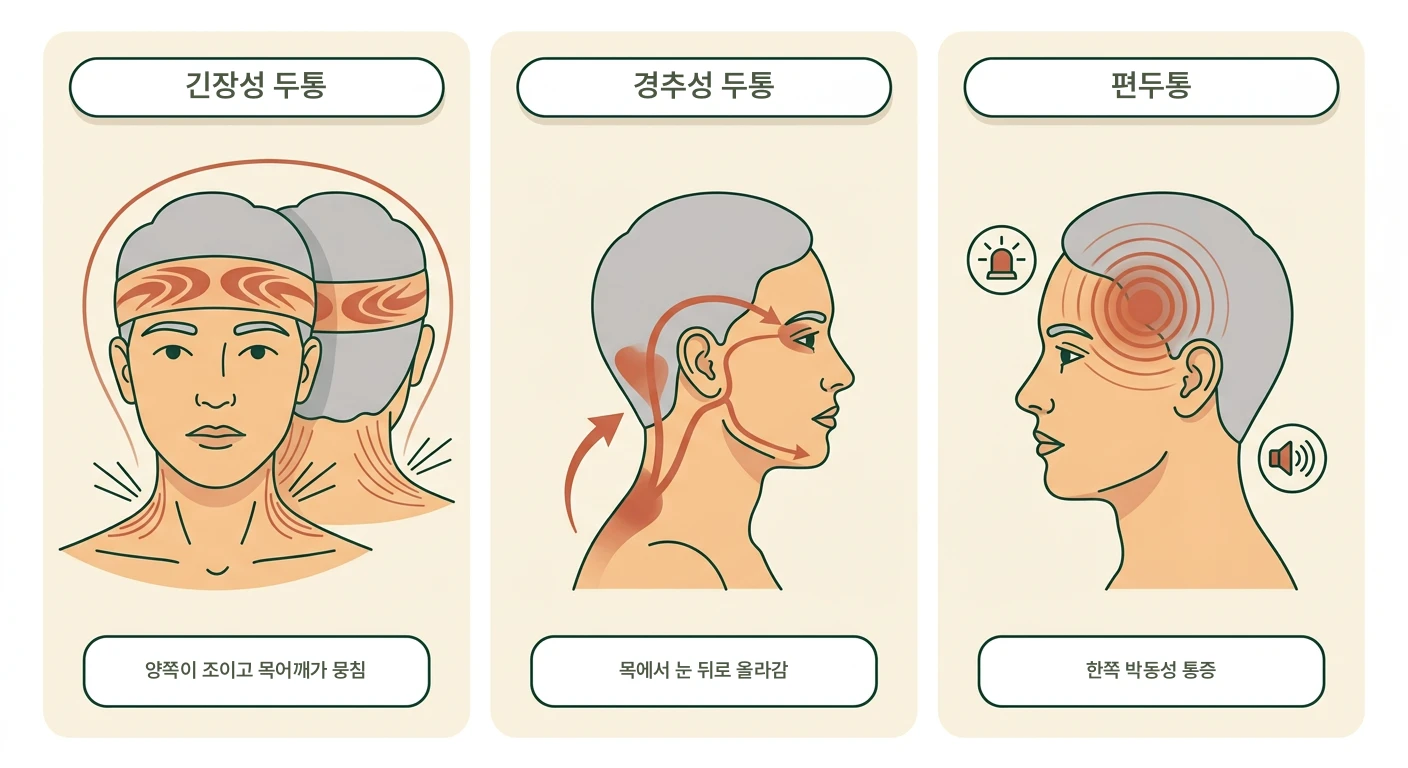 두통 종류가 많은데, 제 두통은 뭔가요? 설명 이미지
