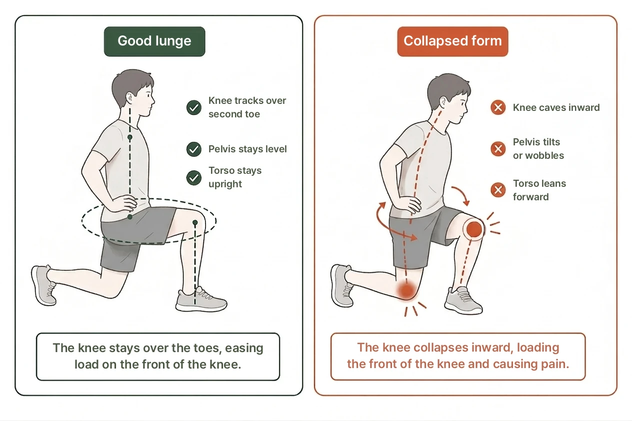 Why HYROX Lunges Stress the Front of the Knee illustration