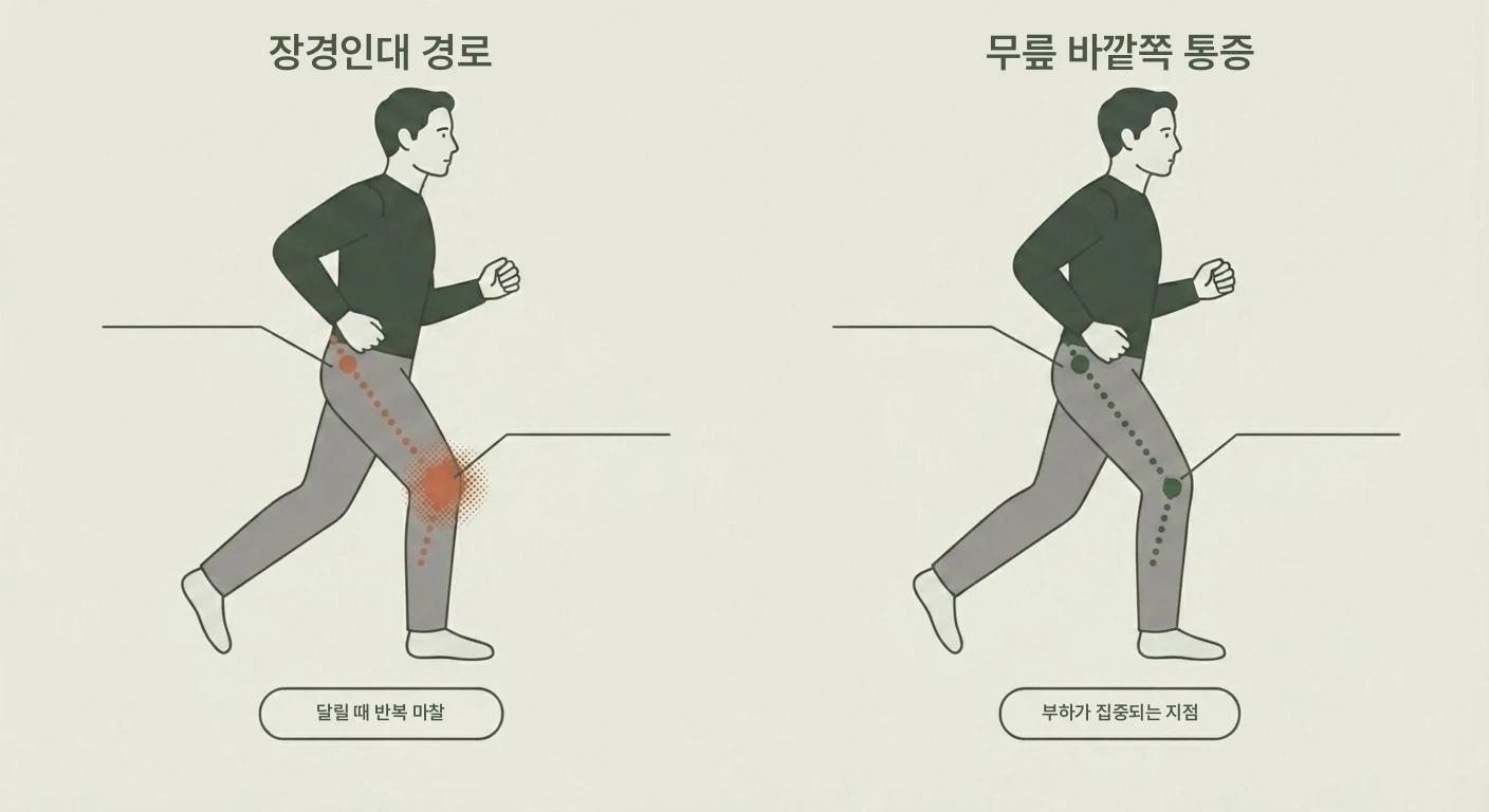 러닝하다가 무릎 바깥쪽이 아파요 설명 이미지