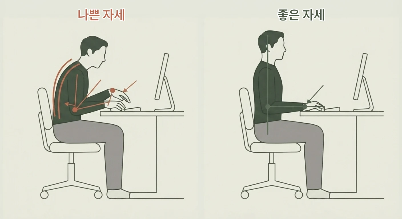 키보드, 마우스 사용자를 위한 예방법 설명 이미지