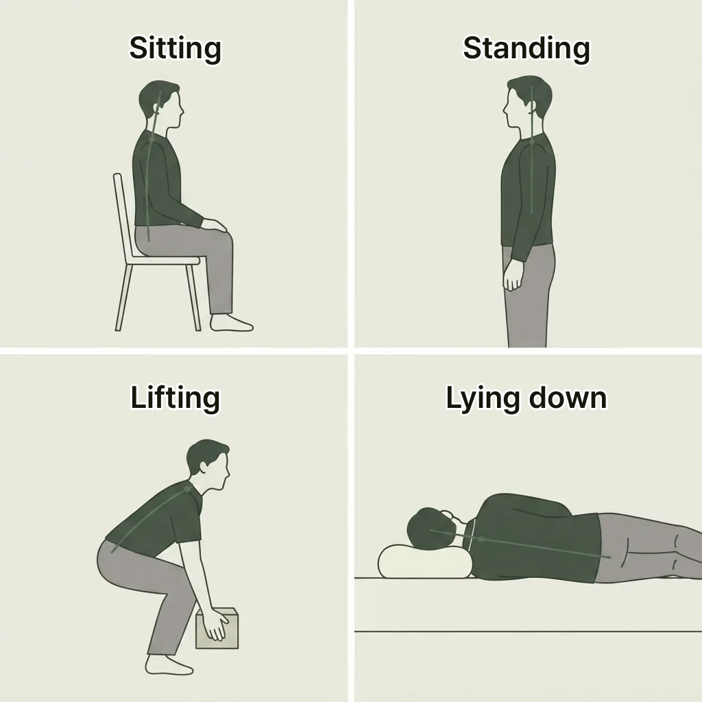 Recommended Postures by Situation illustration