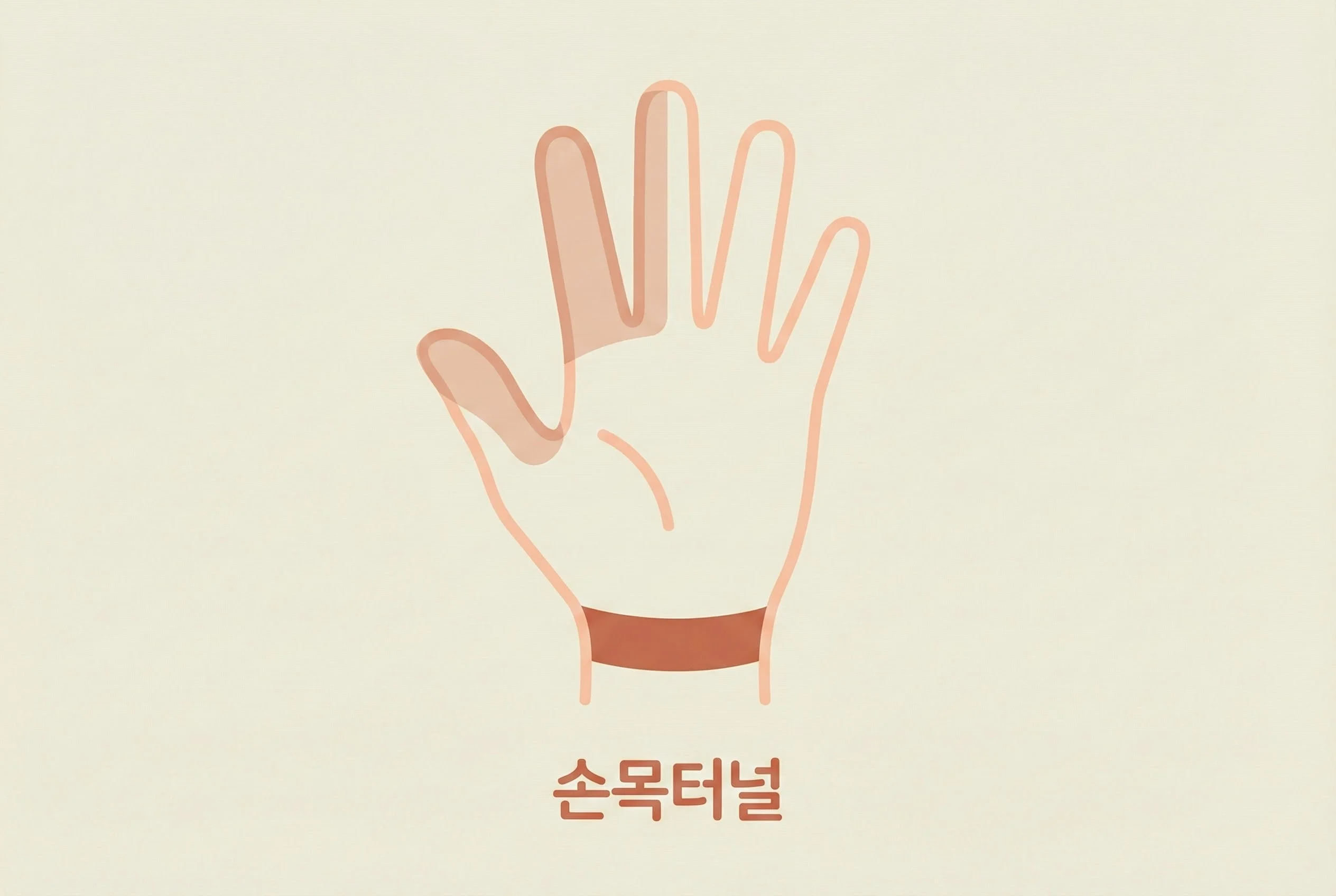 손목터널증후군 해부학 일러스트