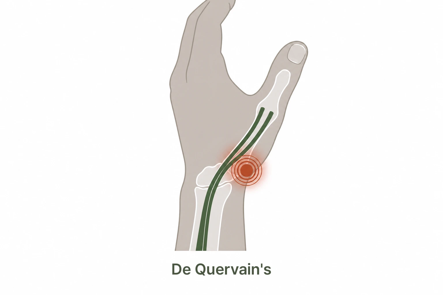 De Quervain's tenosynovitis thumb wrist pain illustration