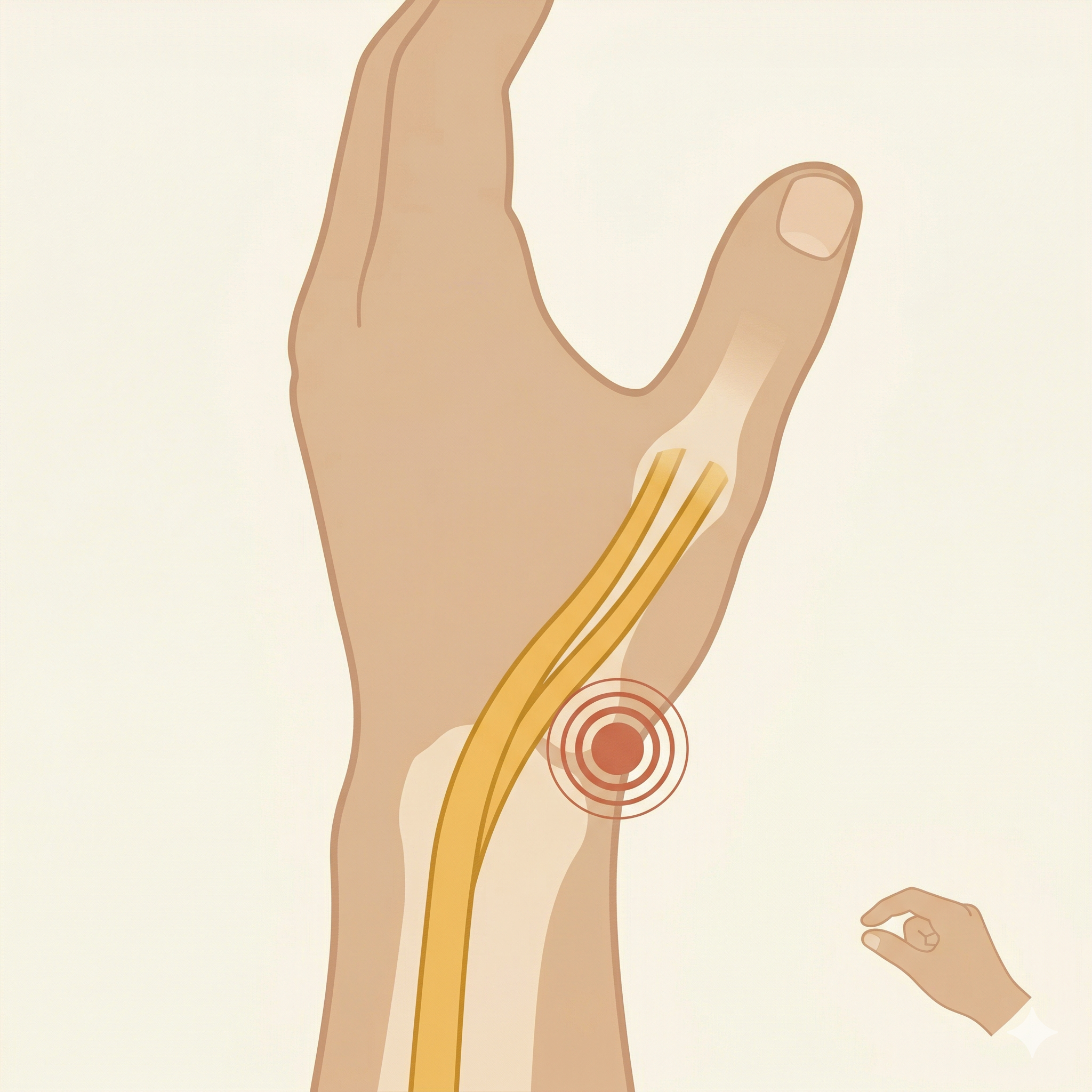 드퀘르벵 건초염 엄지 손목 통증 일러스트