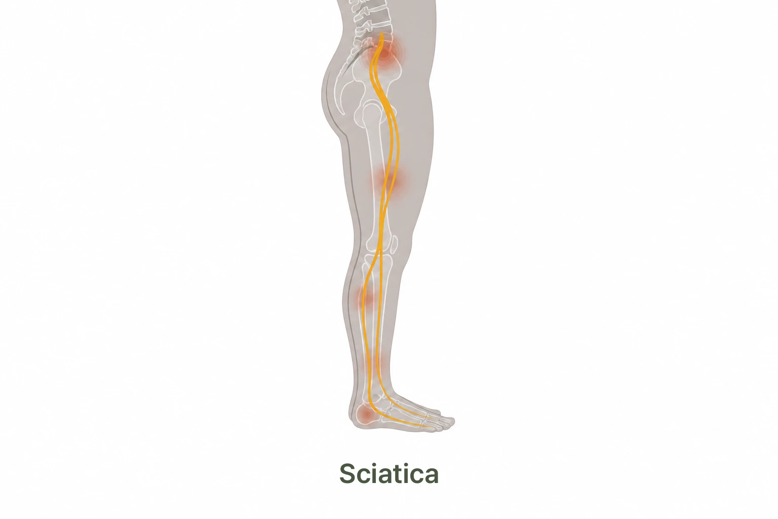 Sciatic nerve pathway illustration