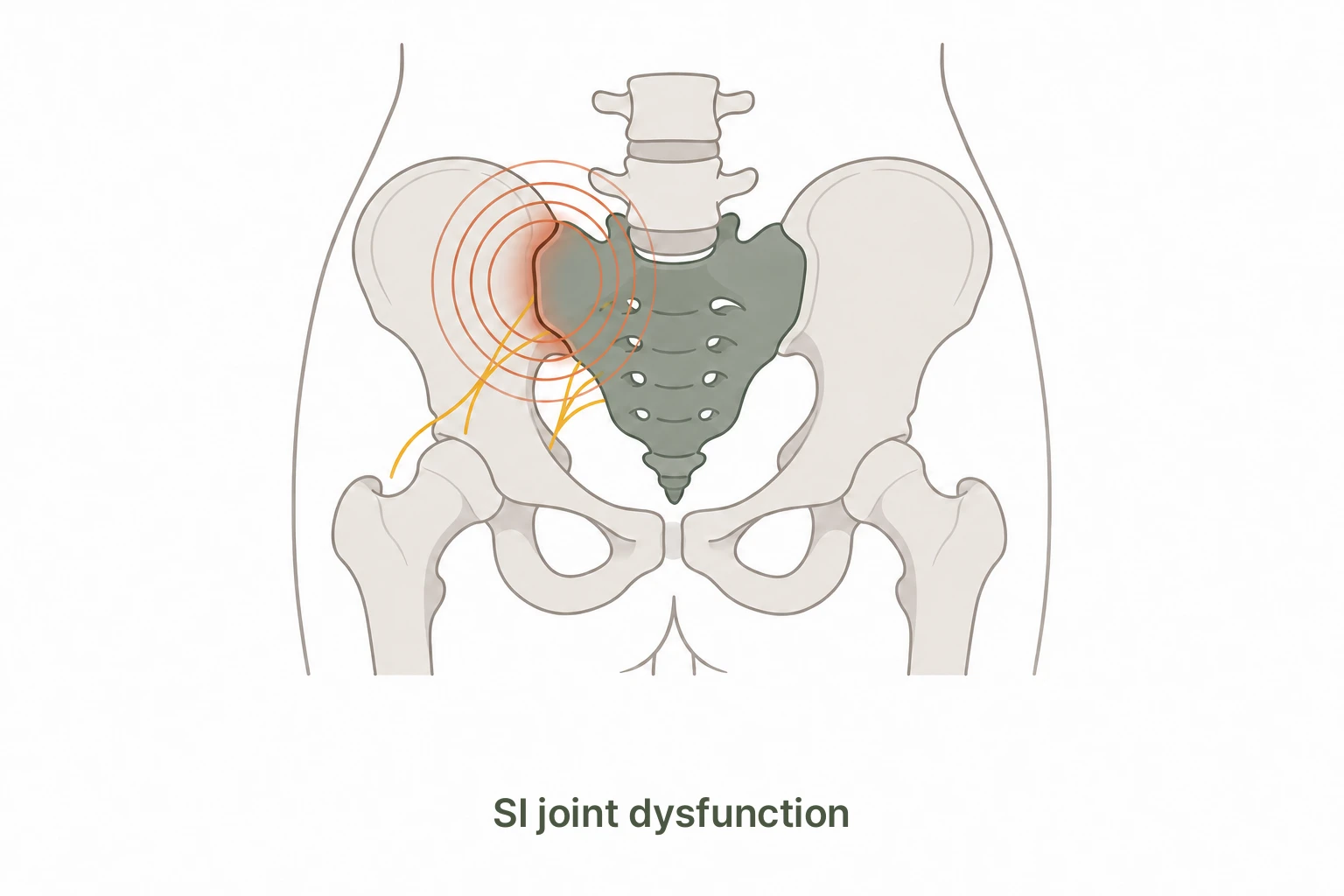 Sacroiliac joint location illustration