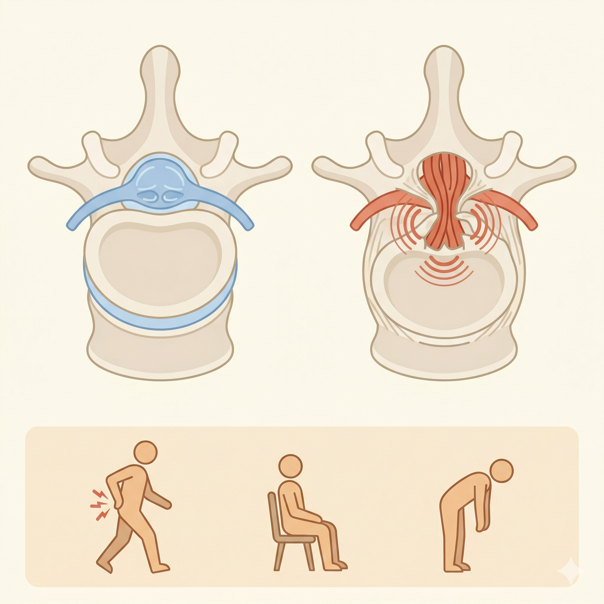 척추관 협착증 신경 압박 일러스트