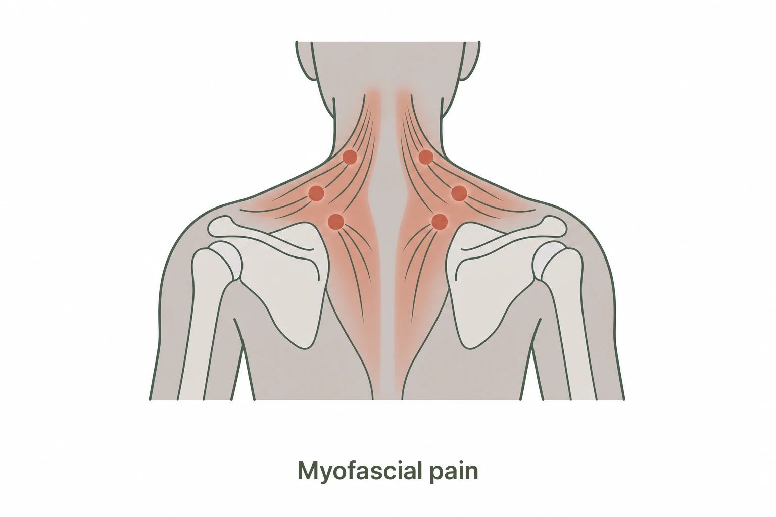 Myofascial pain syndrome trigger point illustration
