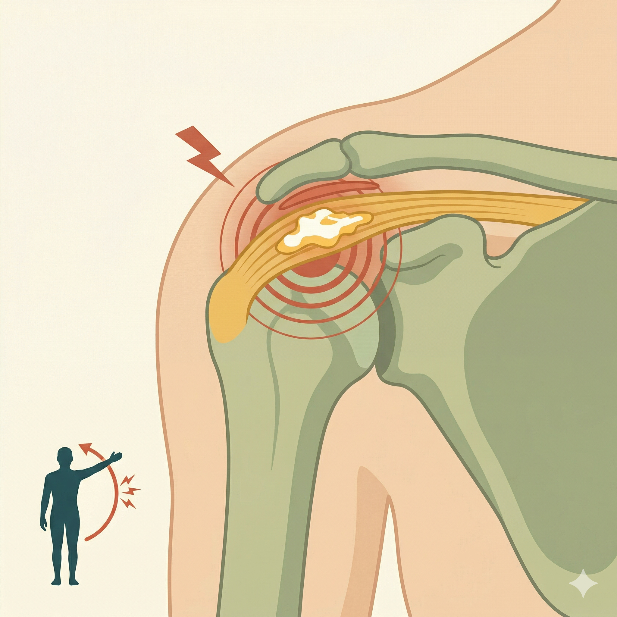 석회성 건염 어깨 힘줄 칼슘 침착 일러스트